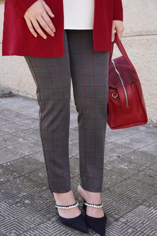 pantalone con elastico in vita a quadri Carla Ferroni 17809