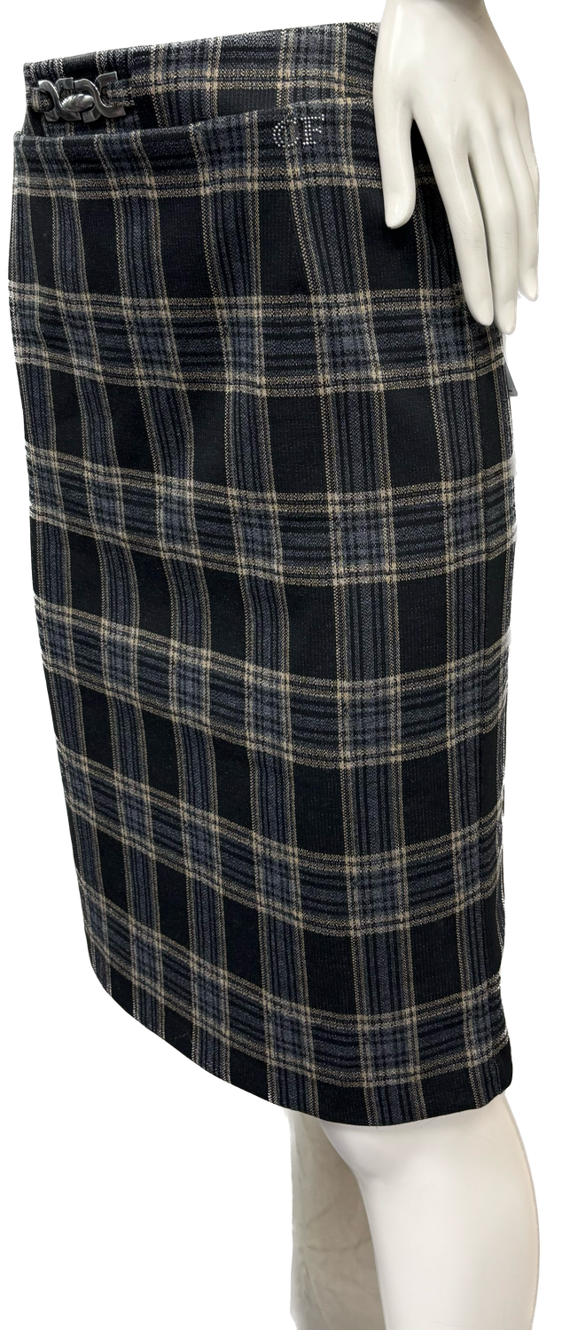 gonna tartan con tasche Carla Ferroni 17842