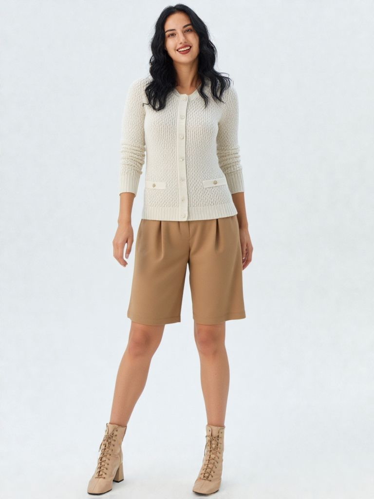 pantalone bermuda con zip Carla Ferroni 70108