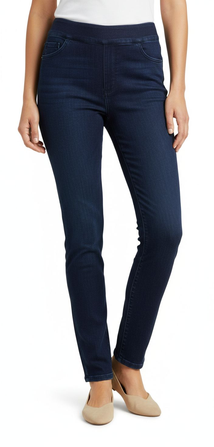 jeans con elastico in vita Carla Ferroni 13806 cuoricino