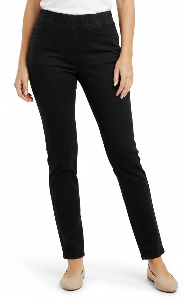 jeans con elastico in vita Carla Ferroni 13806 cuoricino