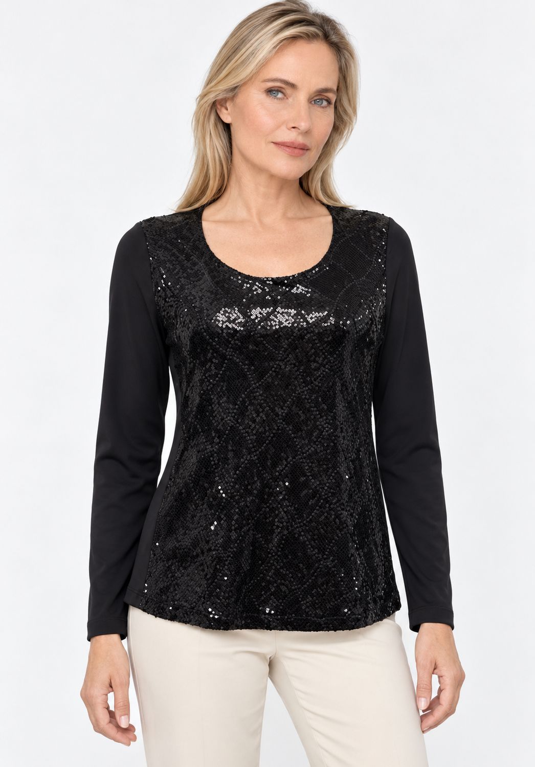 casacca maglia con paillettes Carla Ferroni 50330
