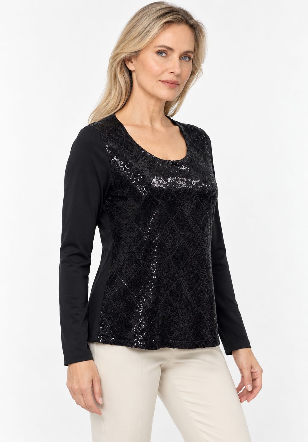 casacca maglia con paillettes Carla Ferroni 50330