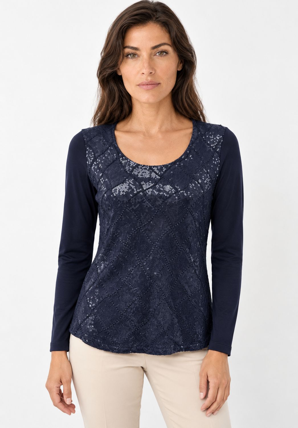 casacca maglia con paillettes Carla Ferroni 50330