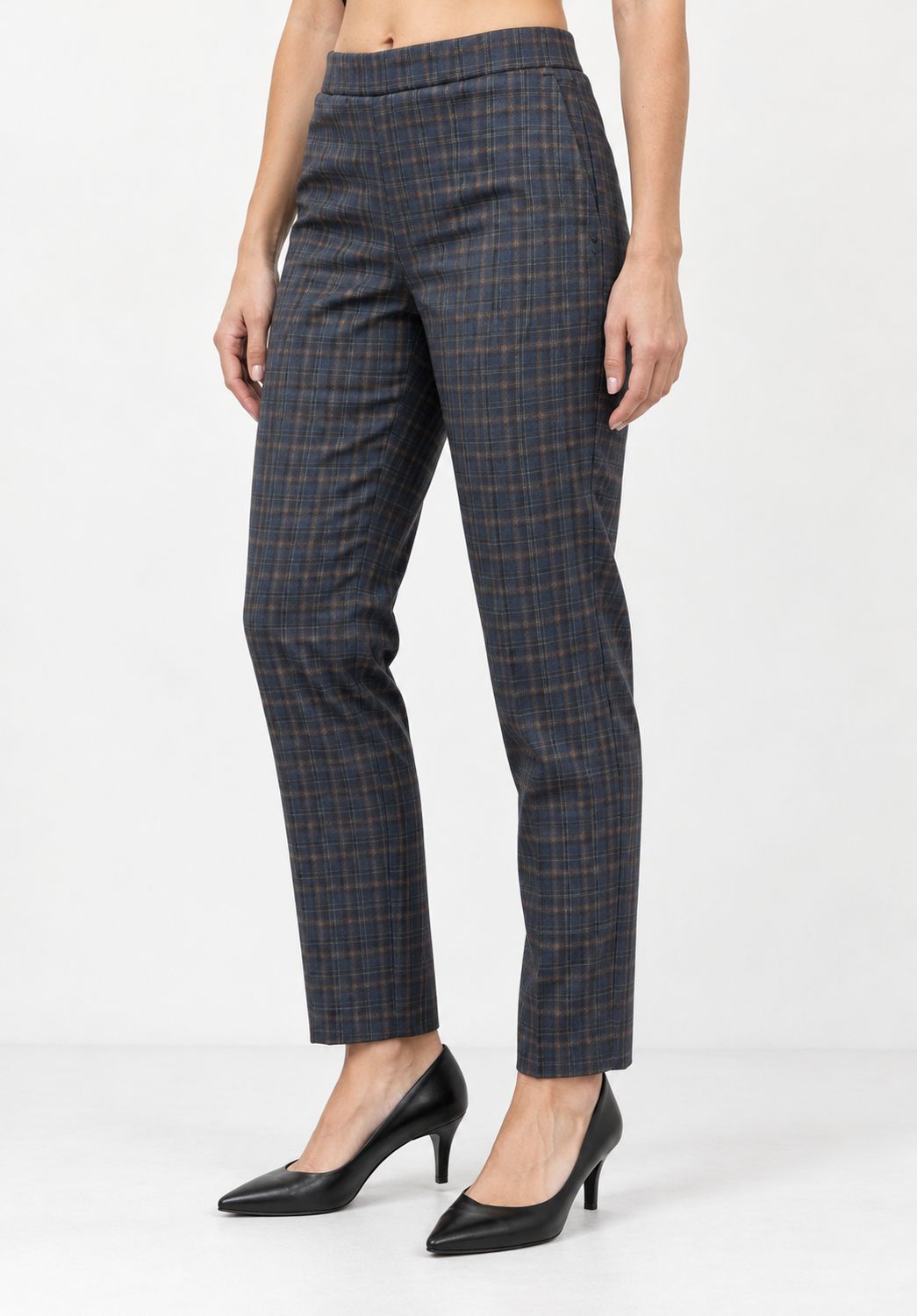 pantalone con elastico in vita 70402 BLU