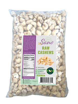 Sano Nuts West African Origin Raw Cashews 32oz (2lb) | 100% Natural | Kosher | Vegan | NON-GMO