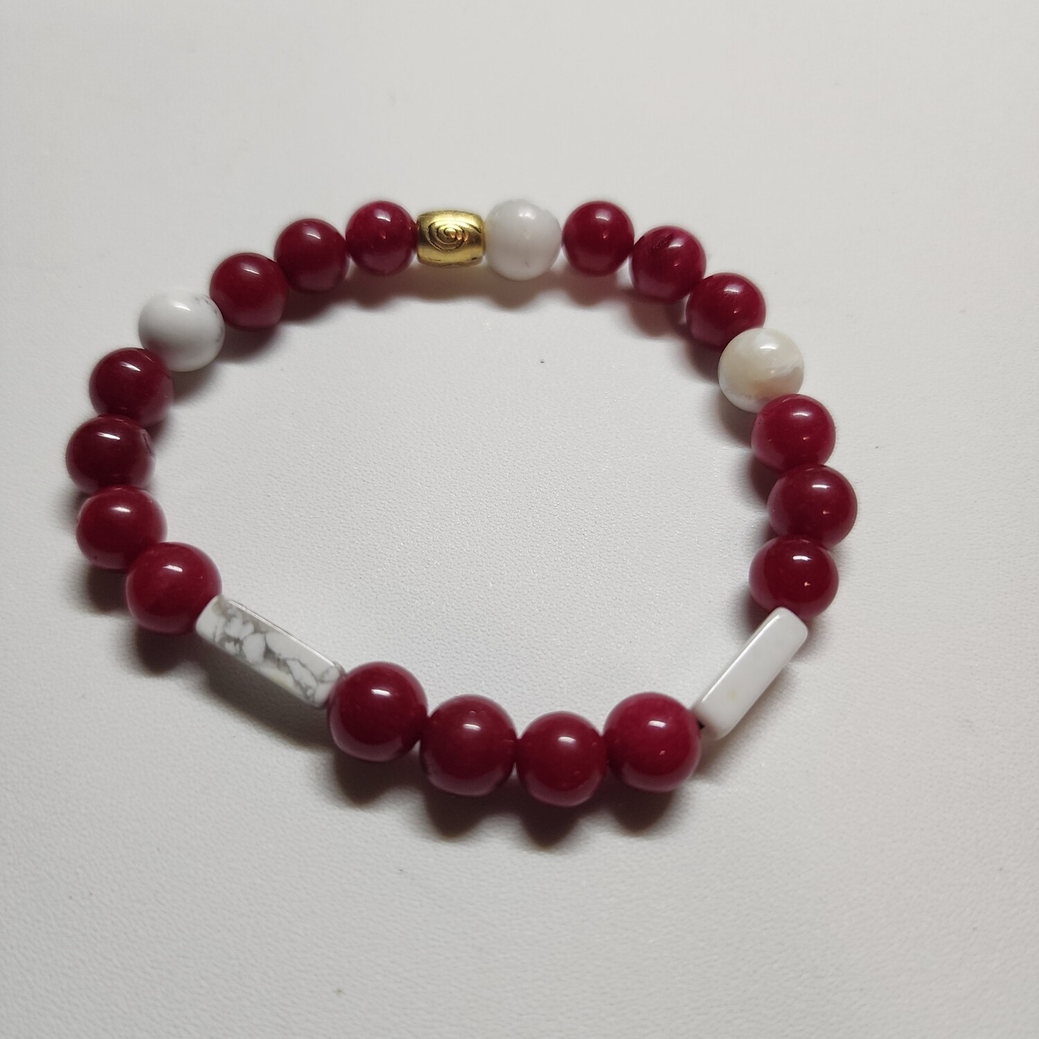 Red Jade with White Howlite 