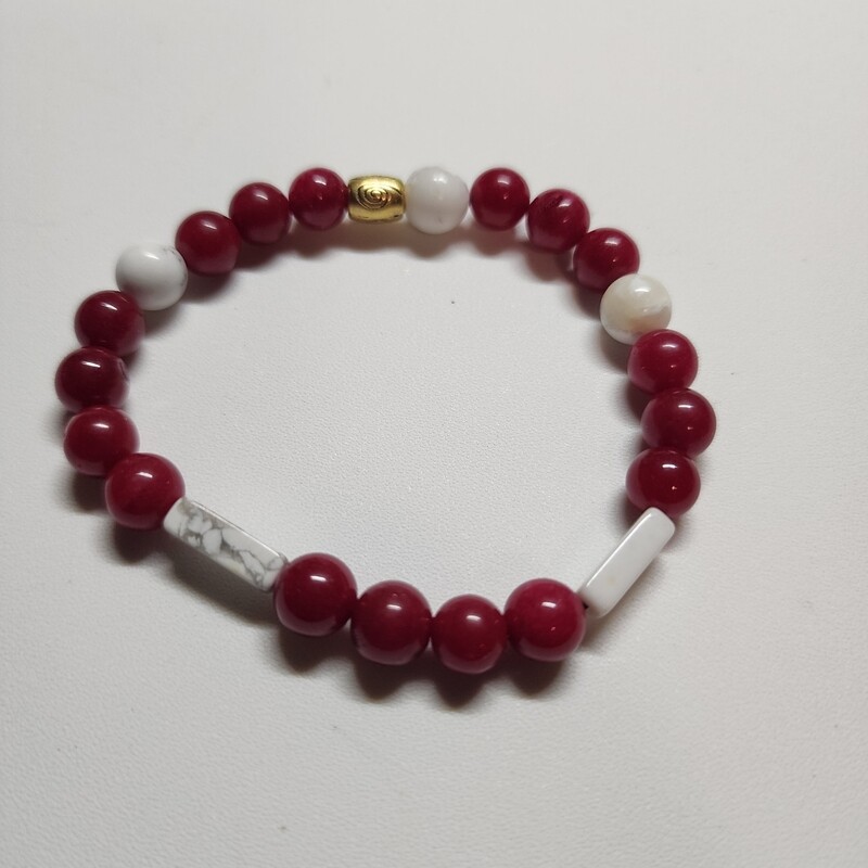 Red Jade with White Howlite 
