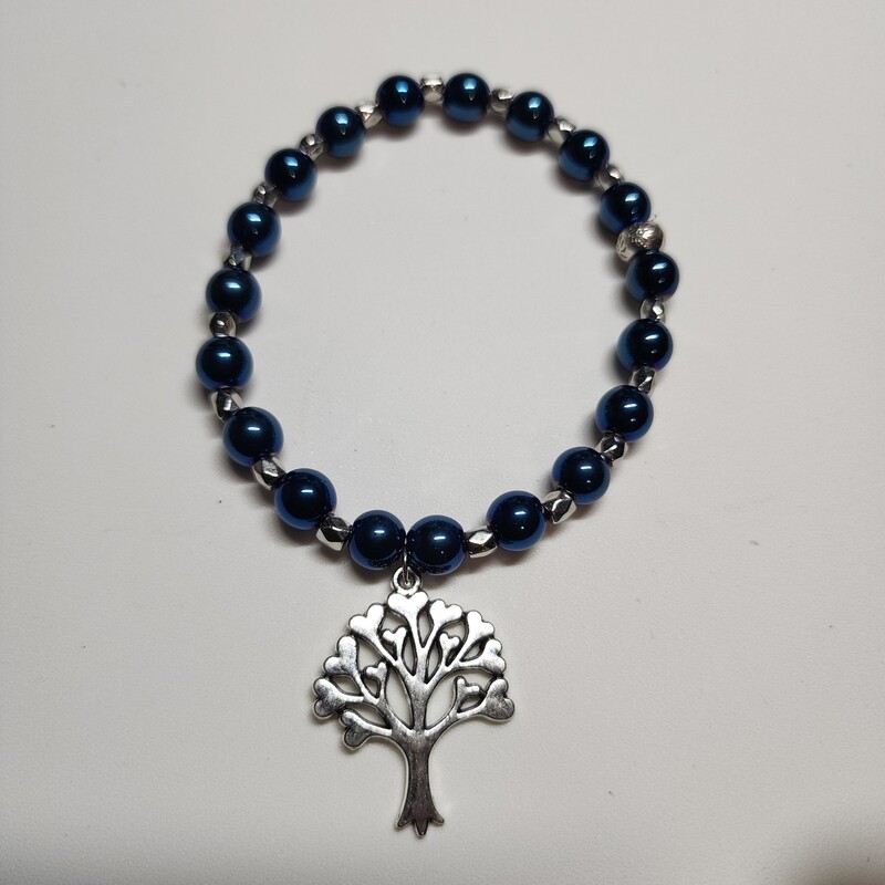 Blue coated hematite 