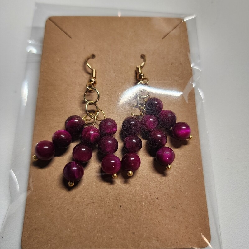 Red jade earrings 
