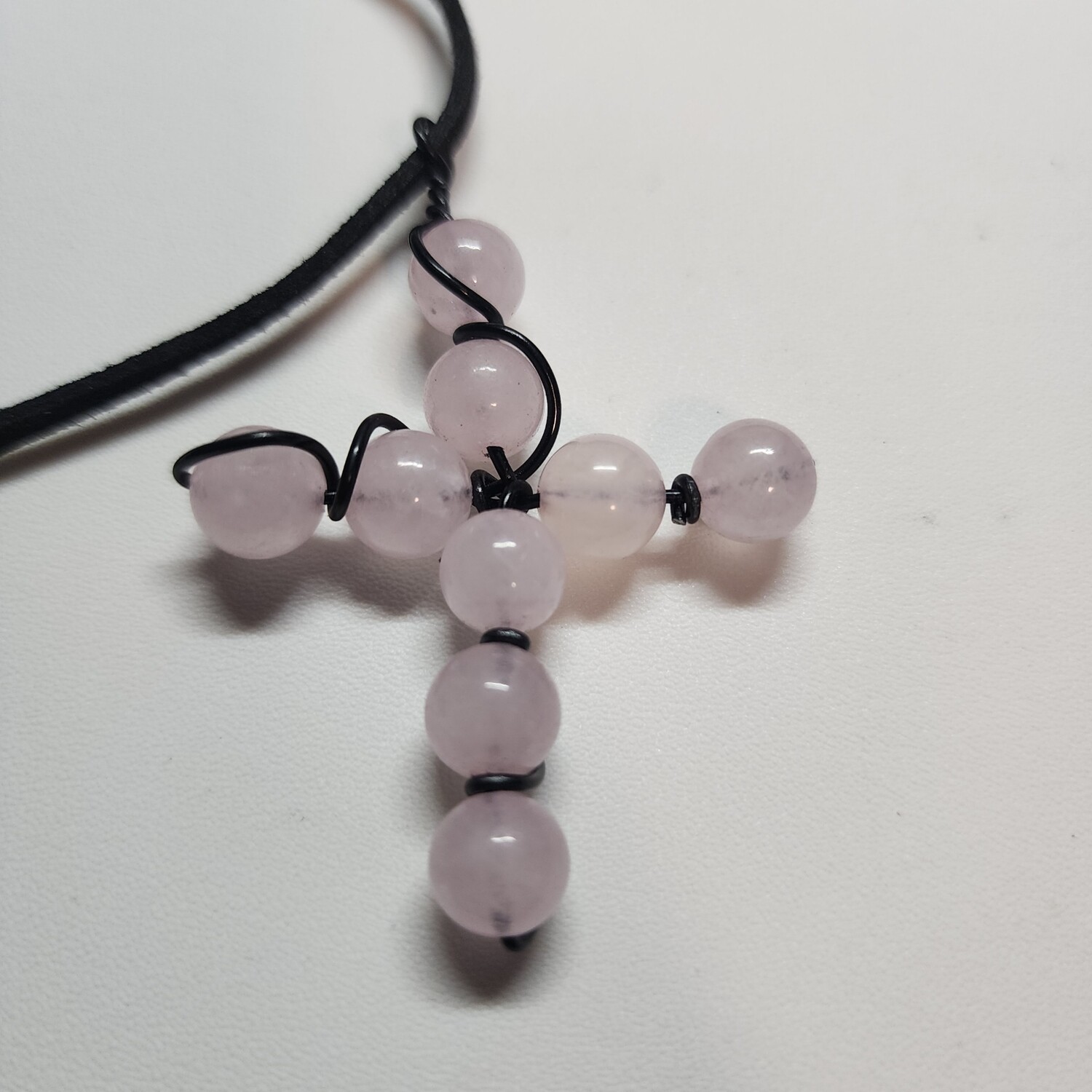 Rose quartz cross