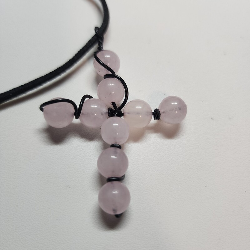 Rose quartz cross
