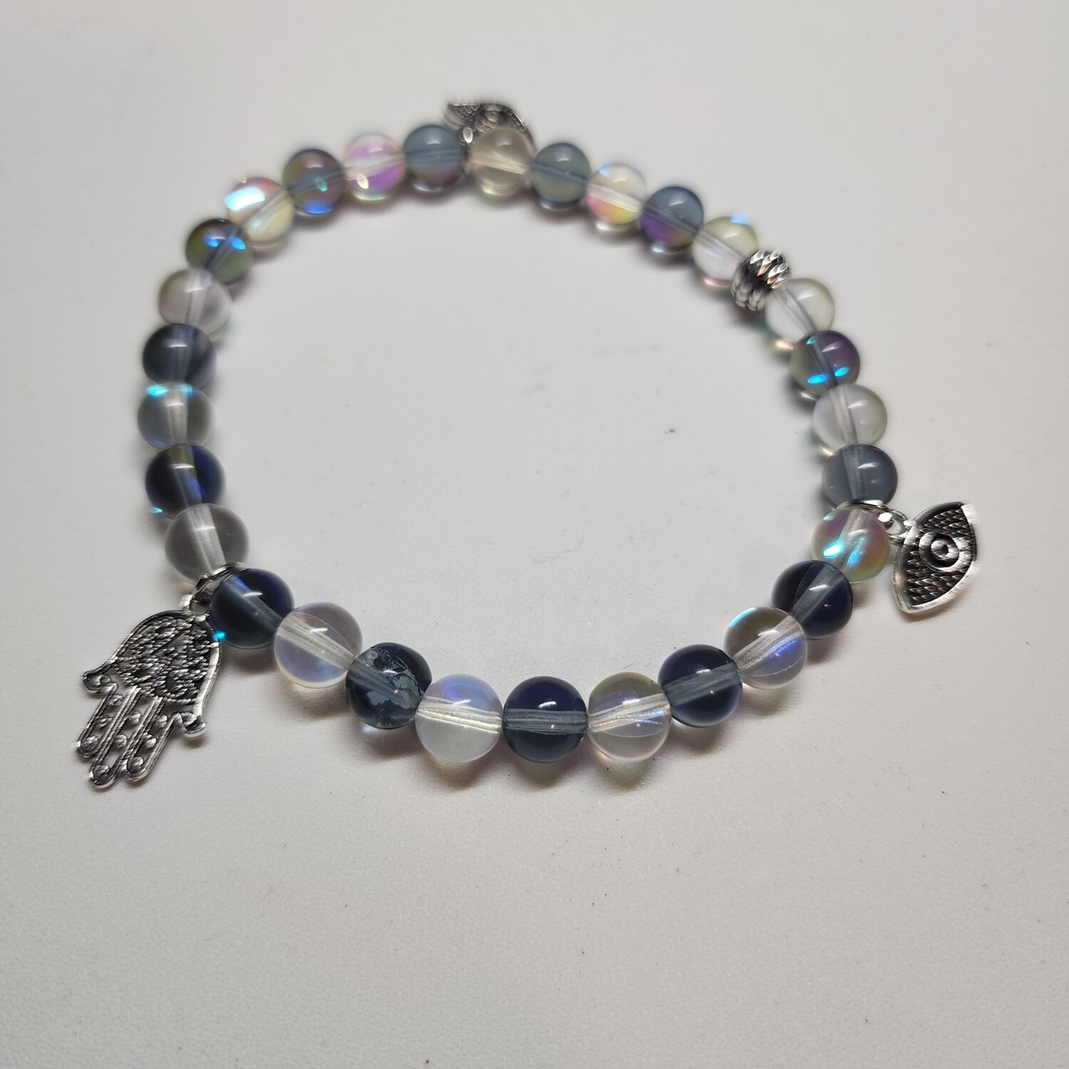 Clear blue with clear white anklet
