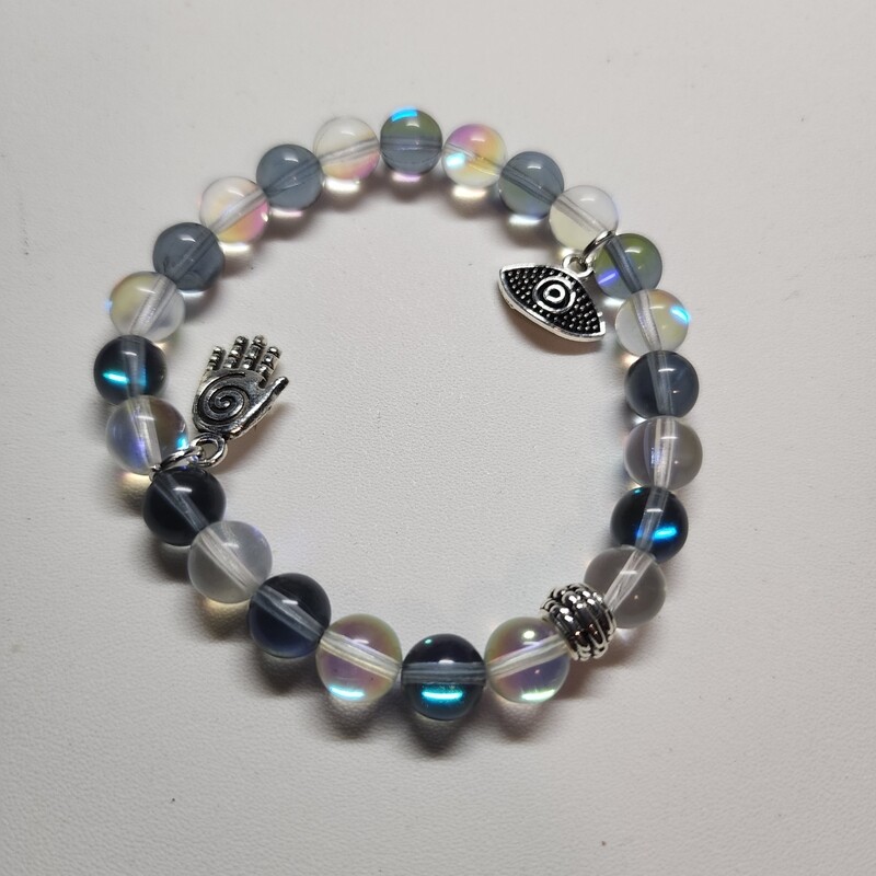 Clear blue with clear bracelet