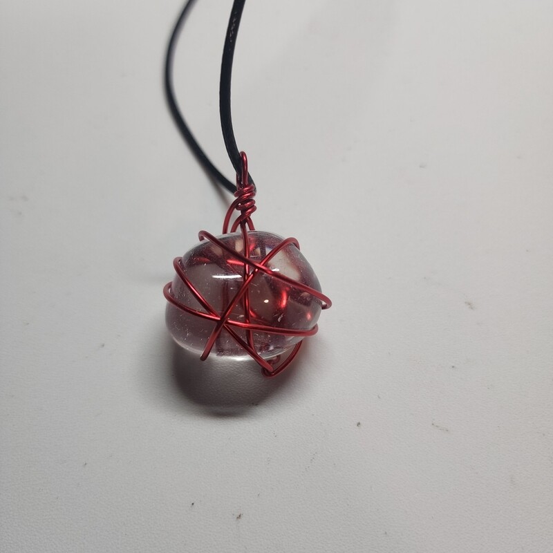 Clear quartz crystal wrapped