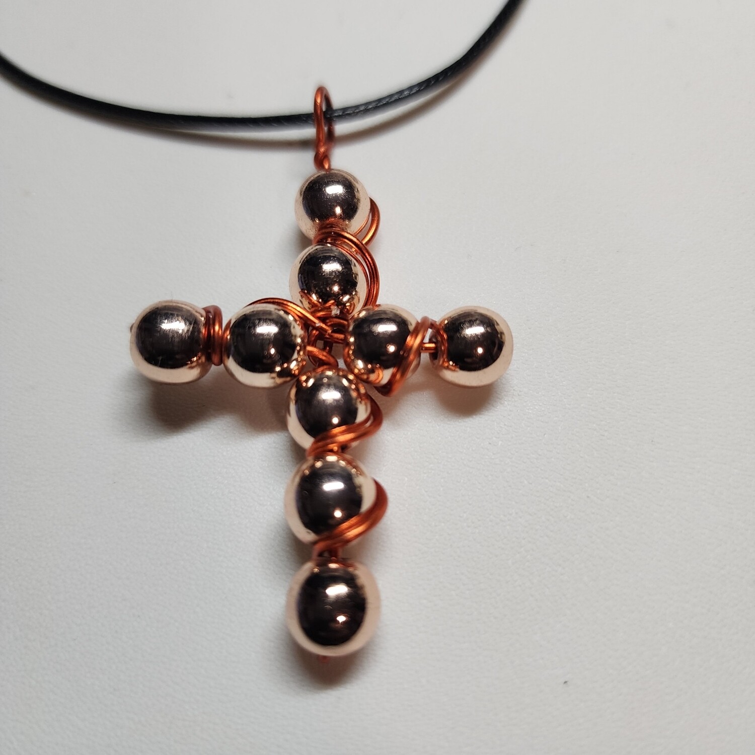 Rose gold hematite cross