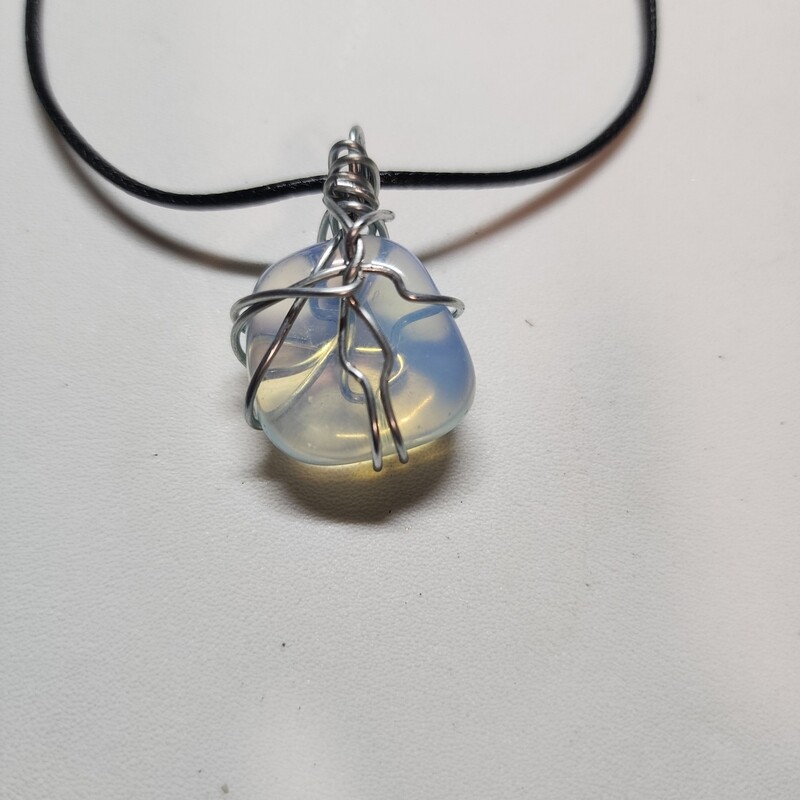 Opalite wrapped in silver y