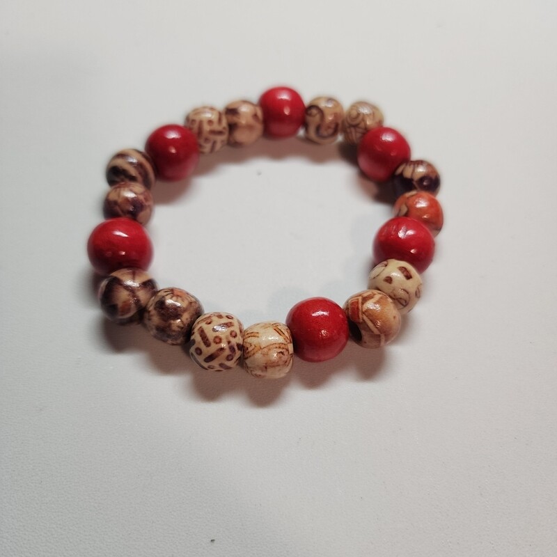 Wooden beaded bracelet