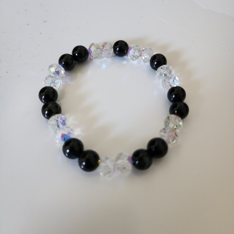 Black lace agate bracelet