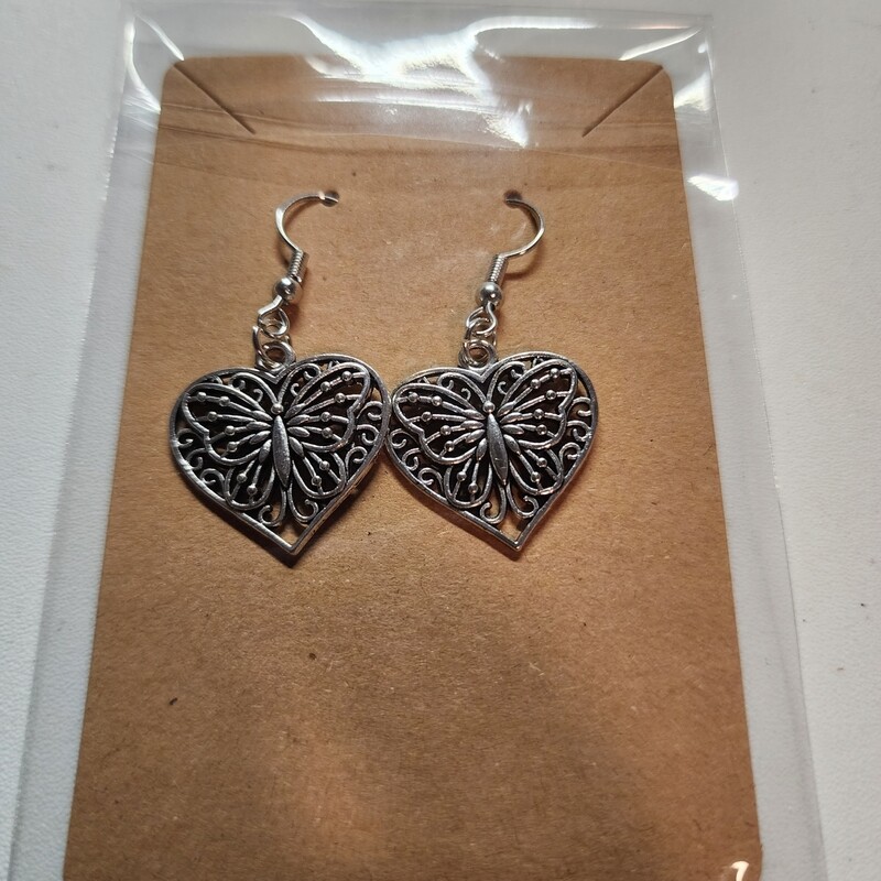 Butterfly pendant earrings