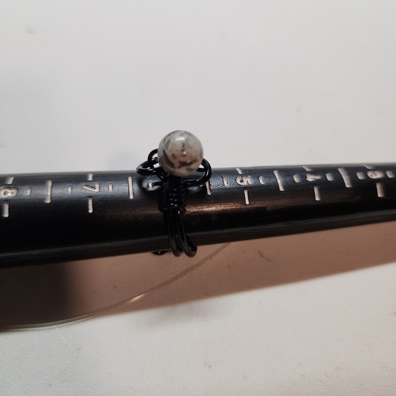 Adjustable ring - dalmatian agate
