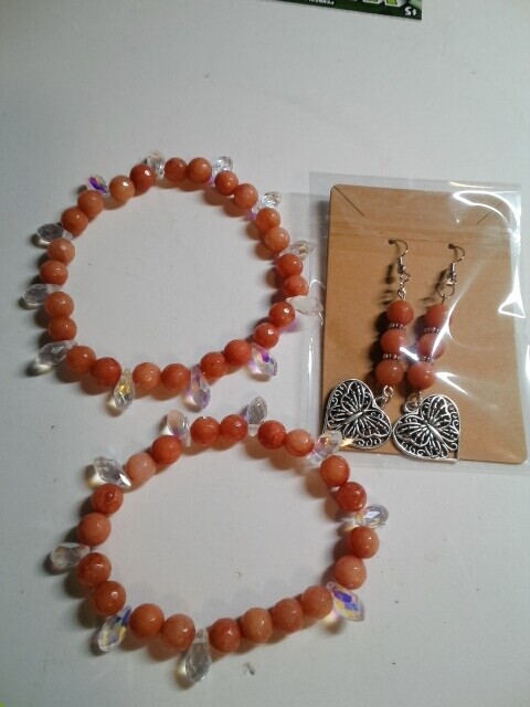 Peach Jasper set
