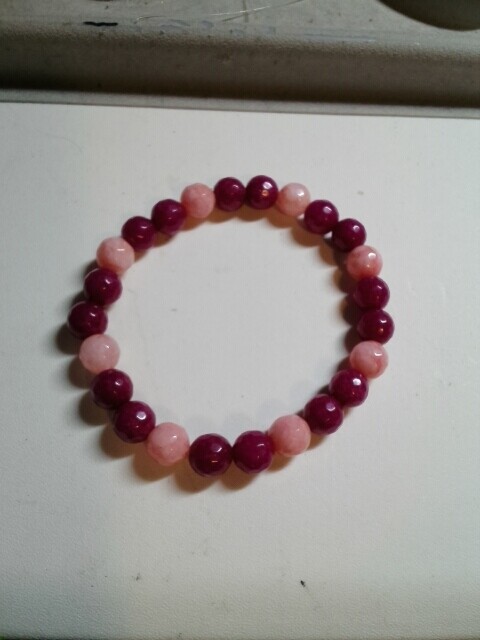 Peach and cranberry bracelet