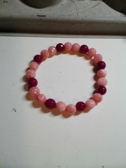 Cranberry &amp; peach bracelet