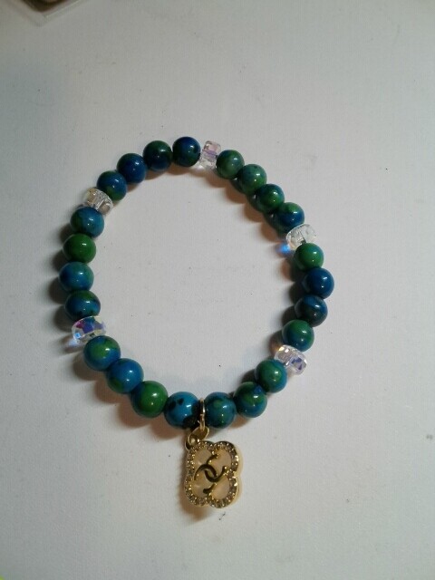 Blue green agate bracelet