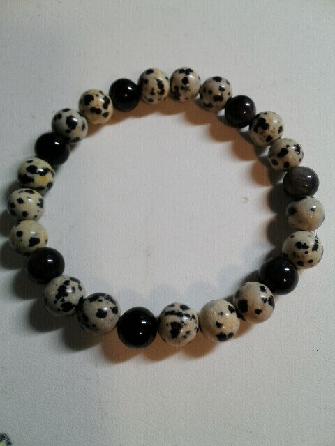 Dalmatian Jasper &amp; golden obsidian