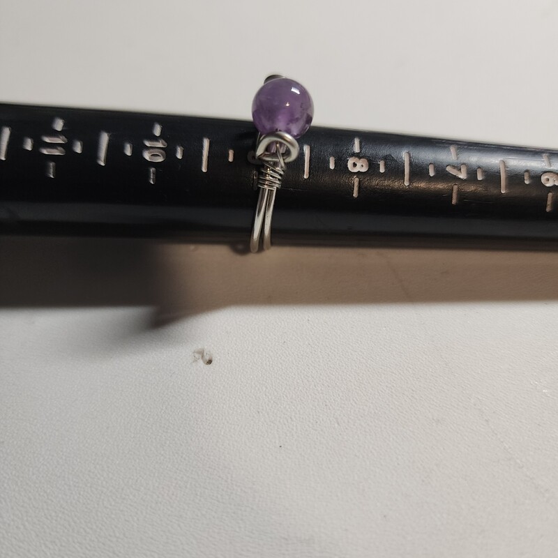 Adjustable ring - amethyst