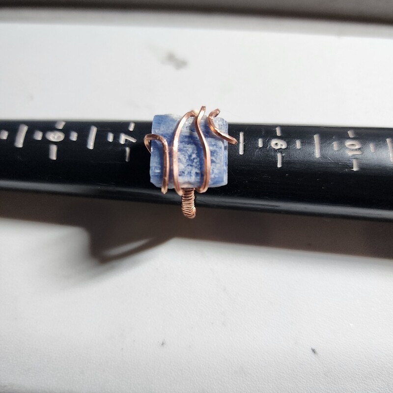 Azurite ring in copper