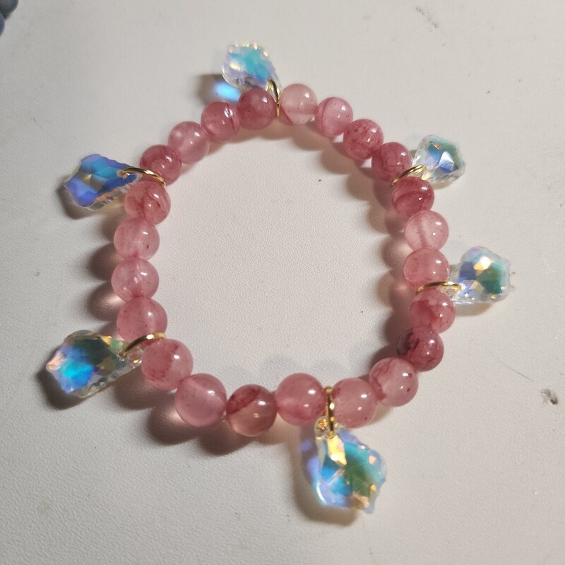 Pink Nephrite jade bracelet