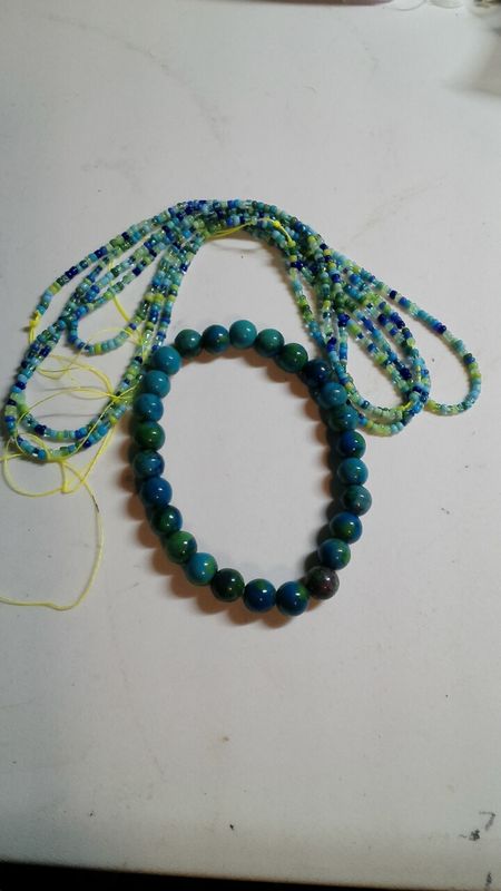 Peacock waistbead set