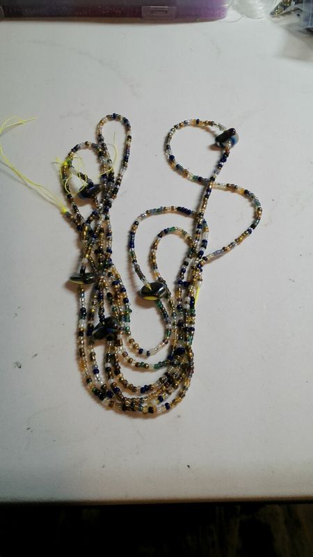 Rainbow hematite waistbead