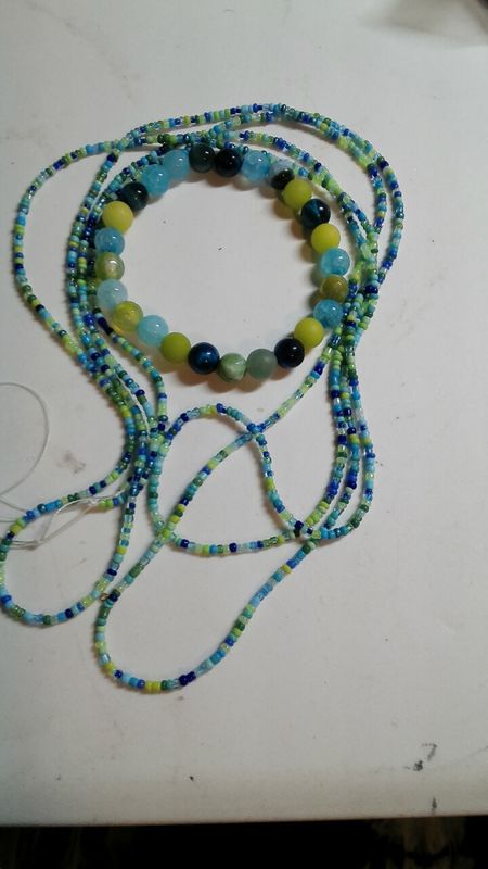 Peacock waistbead set