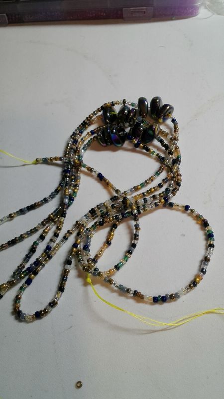 Rainbow hematite waistbead
