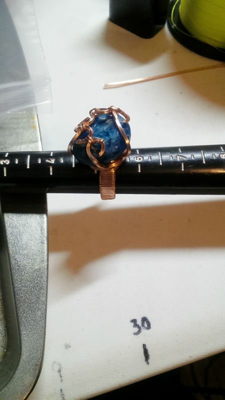Blue apatite ring size 5