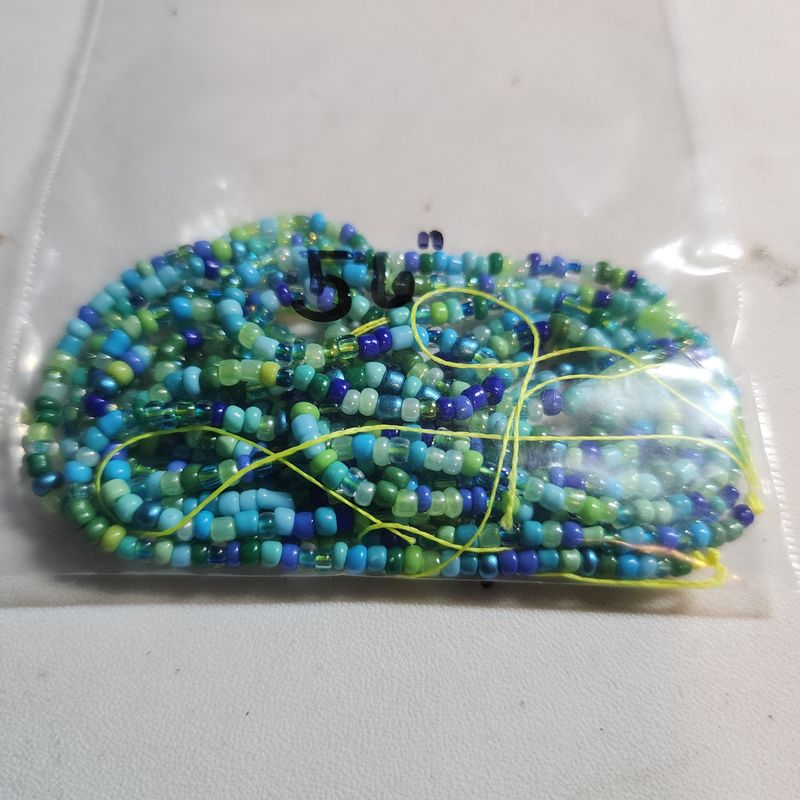 Greenish blue waist bead