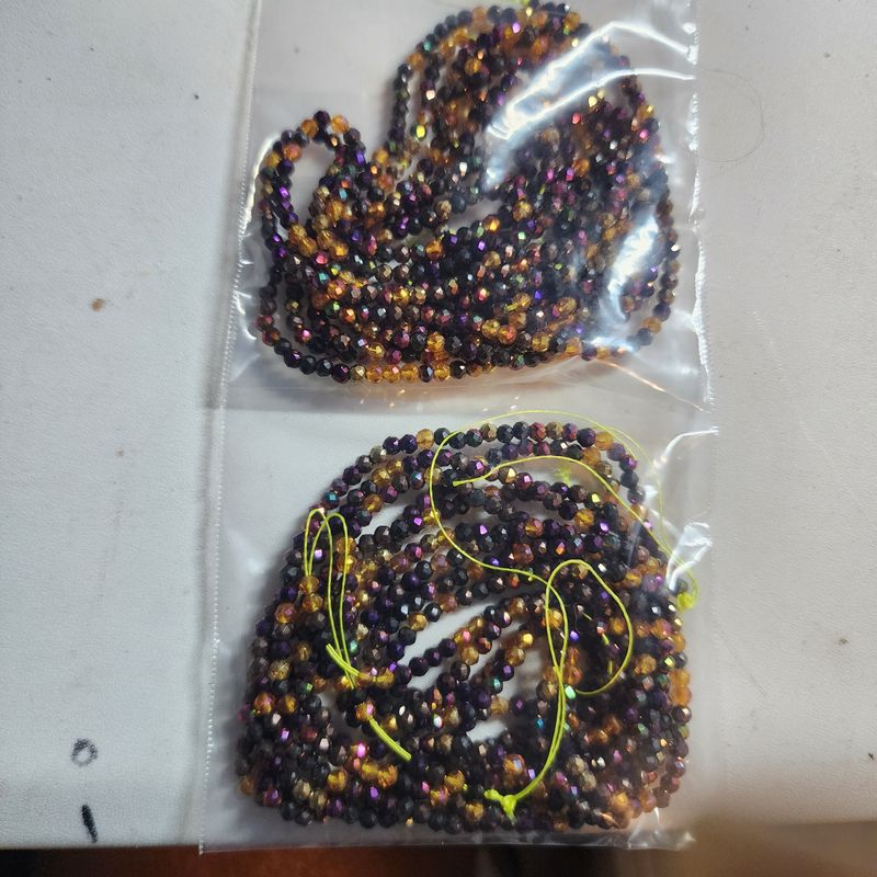 Black and yellow waist bead