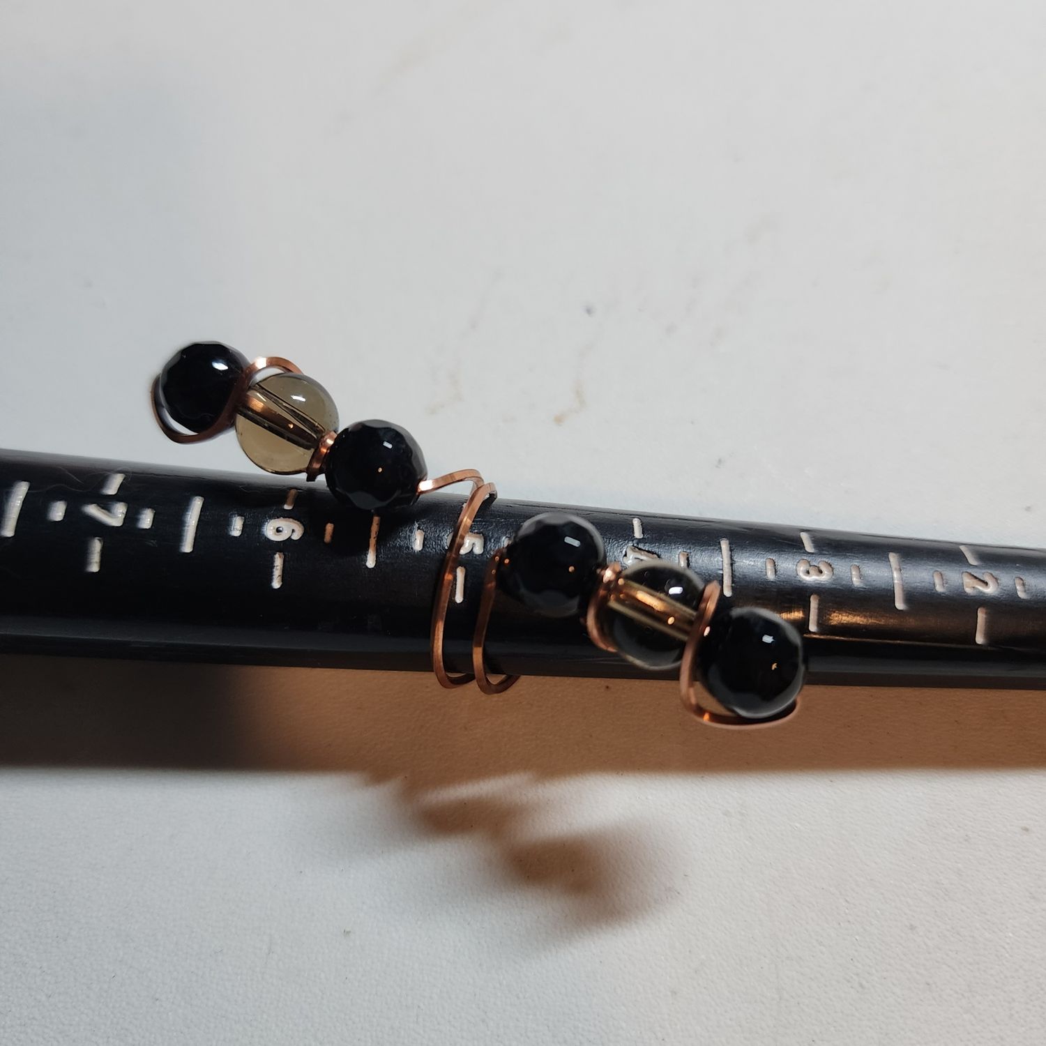 Onyx and Smokey Quartz ring size 5