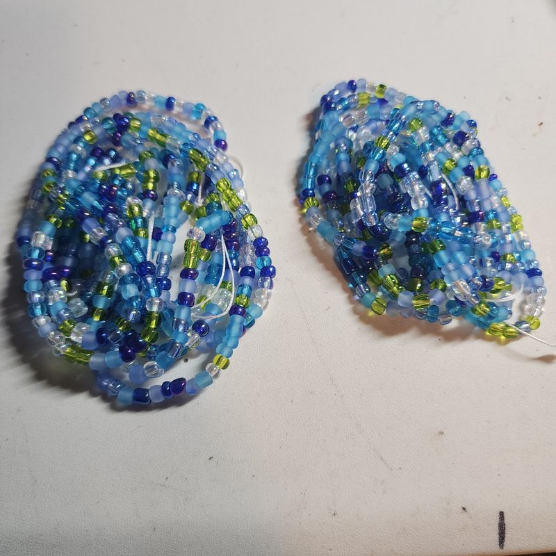 Blue ice waist bead