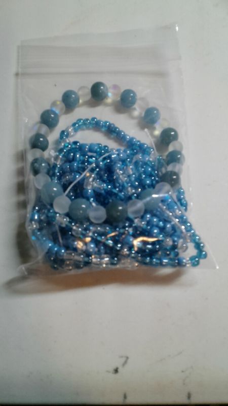 Blue Ice waist bead with bracelet