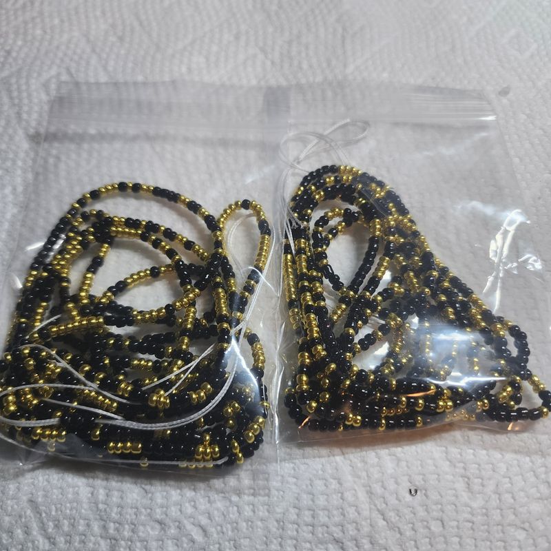Black and gold waist bead