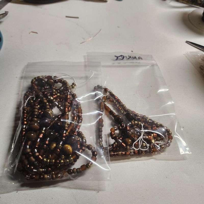 Coffee colored waist bead and anklet set