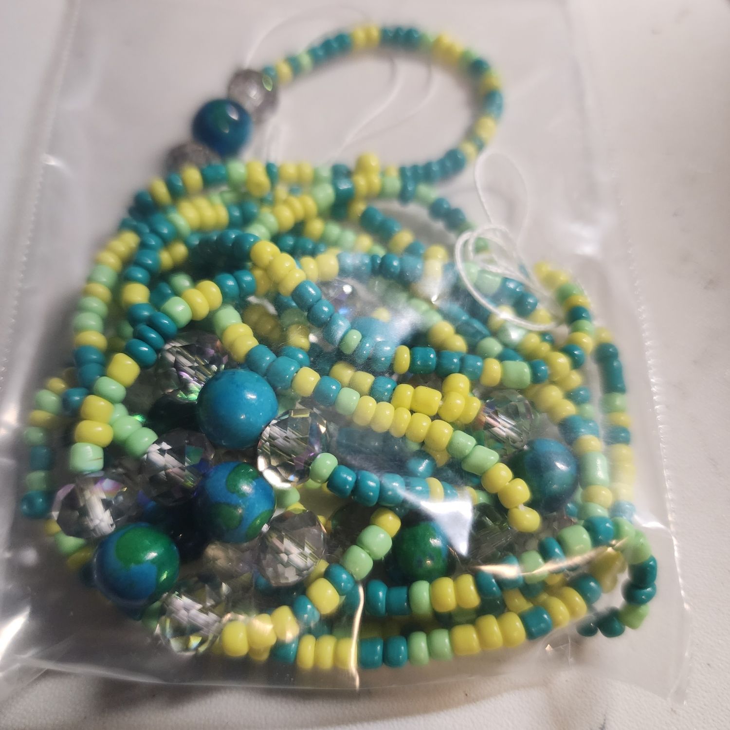Green apple w/jade waist bead
