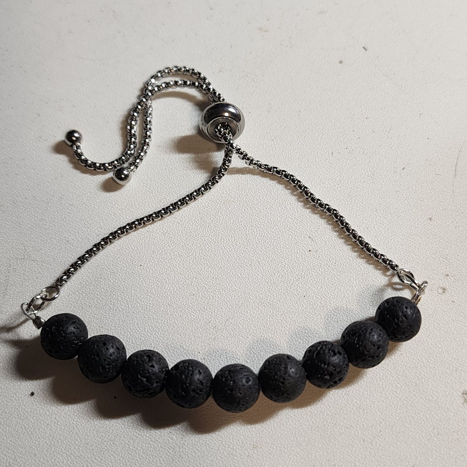 Black lava adjustable bracelet