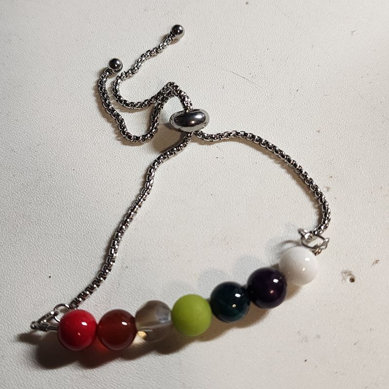 Chakra colored adjustable bracelet