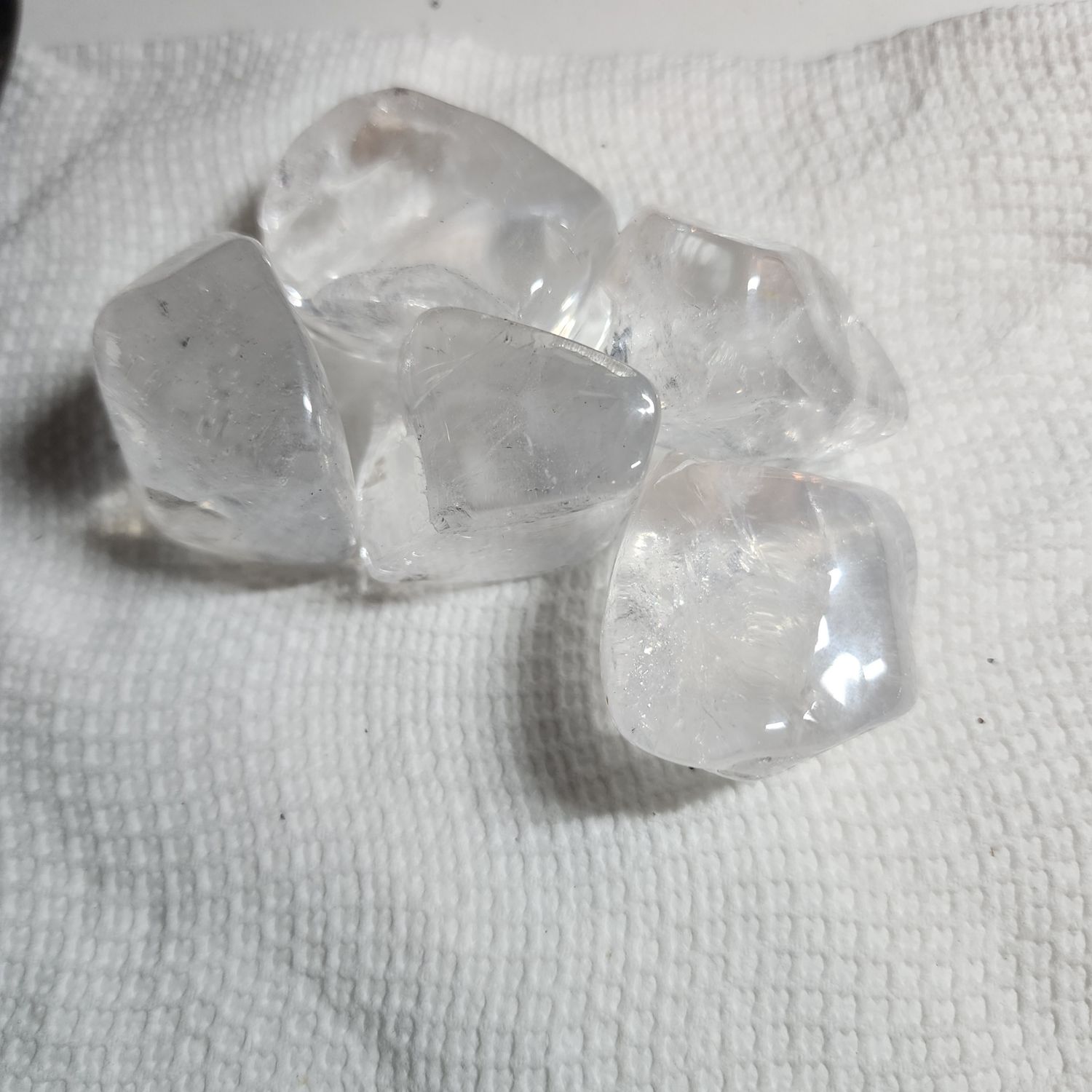 Clear quartz palm stone