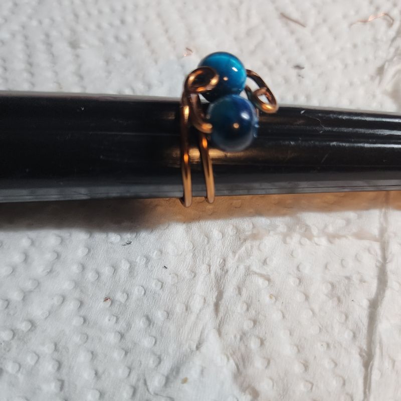 Blue tigers eye ring size 6 adjustable